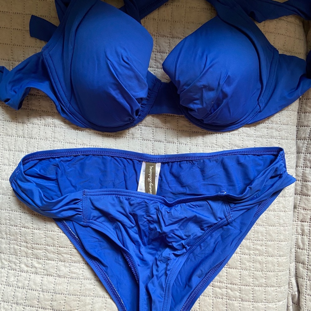 Royal blue halter bikini